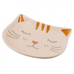 Basic Cat Face katteskål, beige/oransje