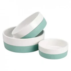 Basic keramisk matskål med silikonbase mint