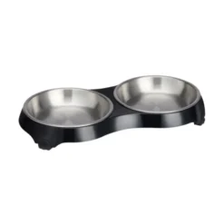 Basic 4-Paw double diner matskål sort S