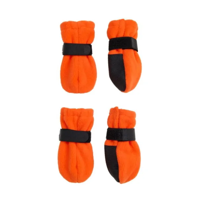 Basic Paws Fleece potesokker Orange 4-pack
