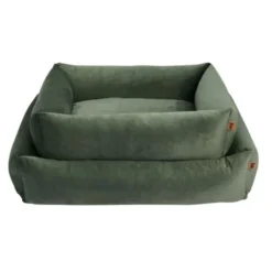 Basic WellB orthopedic velvet hundeseng mosegrønn