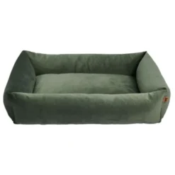 Basic WellB orthopedic velvet hundeseng mosegrønn