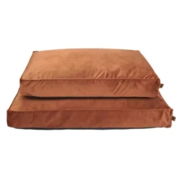 Basic WellB orthopedic velvet hundemadrass orange