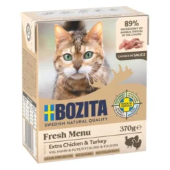 Bozita Cat Extra Chicken and Turkey Chunks in Sauce 370 g