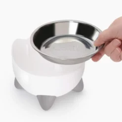 Catit Pixi Combo sett drikkefontene & hevet matskål hvit