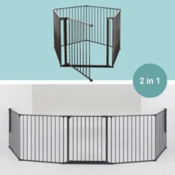 DogSpace Max 2-i-1 Hundegrind/Valpehage Sort