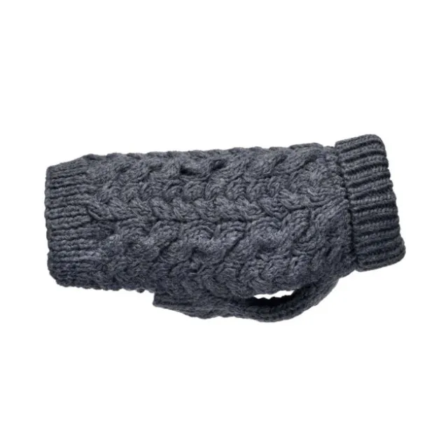 Feel Active Wool Kabelstrikket Hundegenser Mørk blå