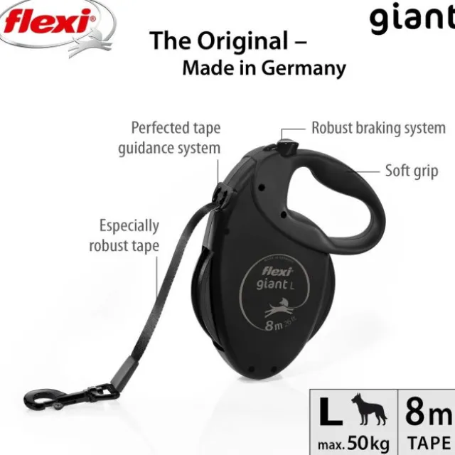 Flexi Giant L Black Edition 8m