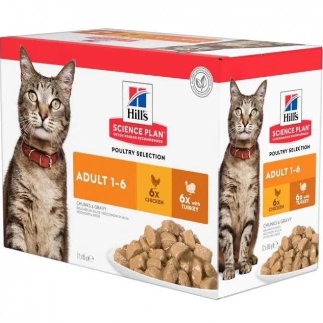 Hill's Sciene Plan Cat Adult Chicken & Turkey 12x85 g