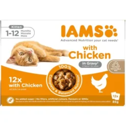 Iams Advanced Nutrition Kitten 1-12 Months Chicken in Sauce 12x85 g