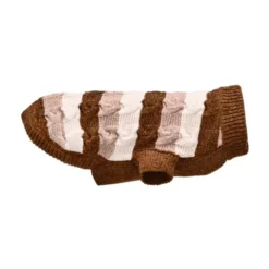 Little&Bigger Chenille Strikket Hundegenser Brun/Beige