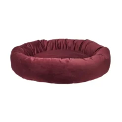 Little&Bigger Sleepy Donut Hundeseng Katteseng Burgunder