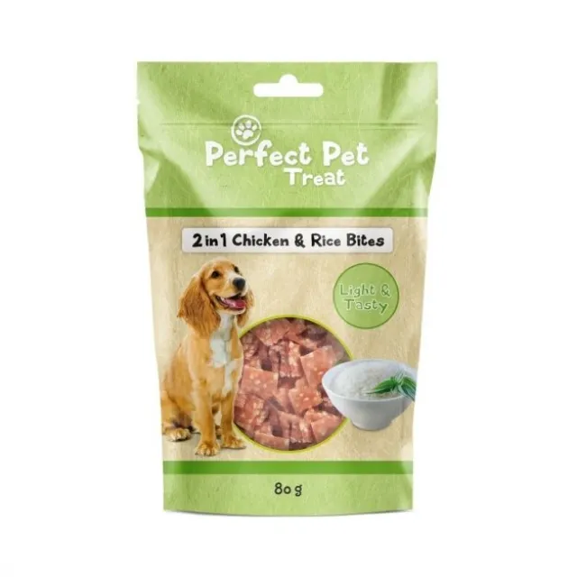Perfect Pet 2-in-1 Kylling & Ris Bites 80 g