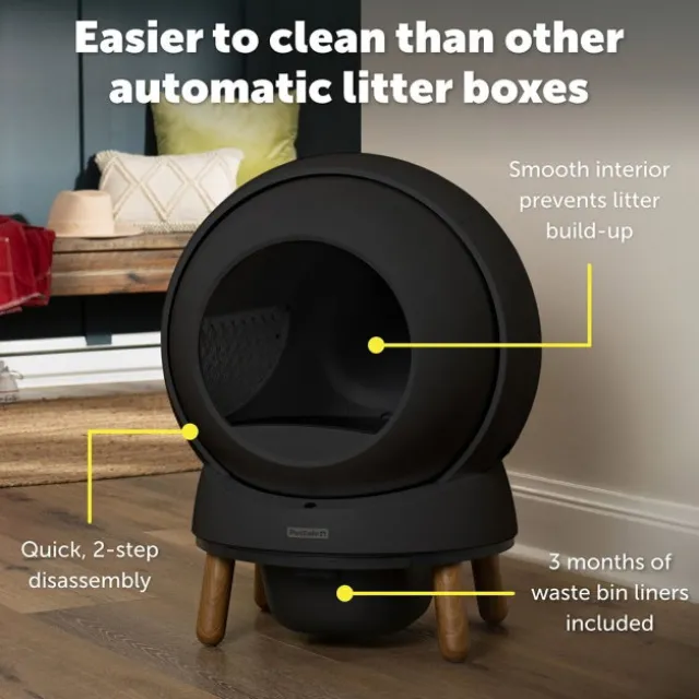 PetSafe SmartSpin Selvrensende Kattetoalett, Sort