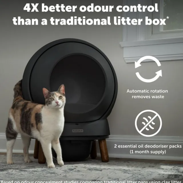 PetSafe SmartSpin Selvrensende Kattetoalett, Sort