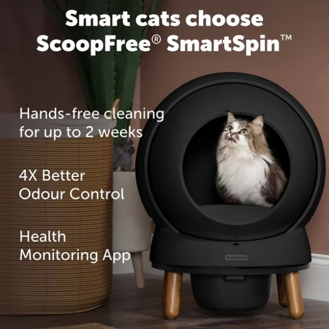 PetSafe SmartSpin Selvrensende Kattetoalett, Sort