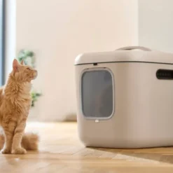 Rotho MyPet Biala Kattetoalett med tak XL Cappuccino