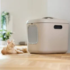 Rotho MyPet Biala Kattetoalett med tak XL Cappuccino