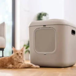 Rotho MyPet Biala Kattetoalett med tak XL Cappuccino