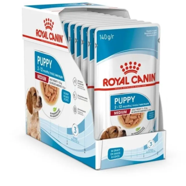 Royal Canin Medium Puppy Gravy våtfôr til valp 10x140g