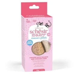 Schesir Baby Mousse & Shreds Chicken and Salmon 3x55g