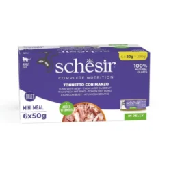 Schesir Cat Tunfisk & Storfe i Gele Multipack (6x50g)