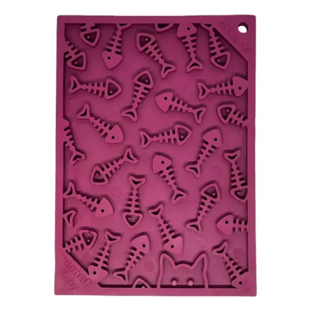SodaPup Slikkematte Fishy Lilla 18x13 cm