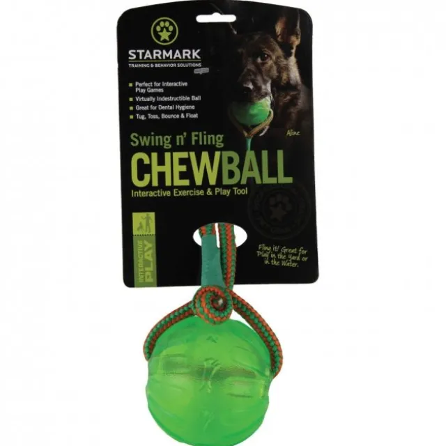 Starmark Swing Fling Tyggeball med tau 8,9cm