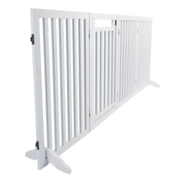 Trixie hundegrind med fire deler hvit, 60-160 x 81 cm