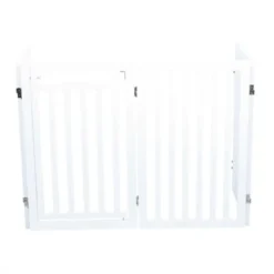Trixie hundegrind med fire deler hvit, 60-160 x 81 cm