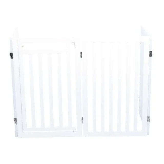 Trixie hundegrind med fire deler hvit, 60-160 x 81 cm