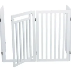 Trixie hundegrind med fire deler hvit, 60-160 x 81 cm