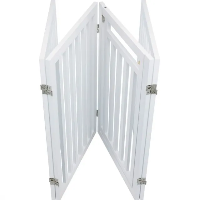 Trixie hundegrind med fire deler hvit, 60-160 x 81 cm