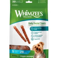 Whimzees Veggie Sausage pose